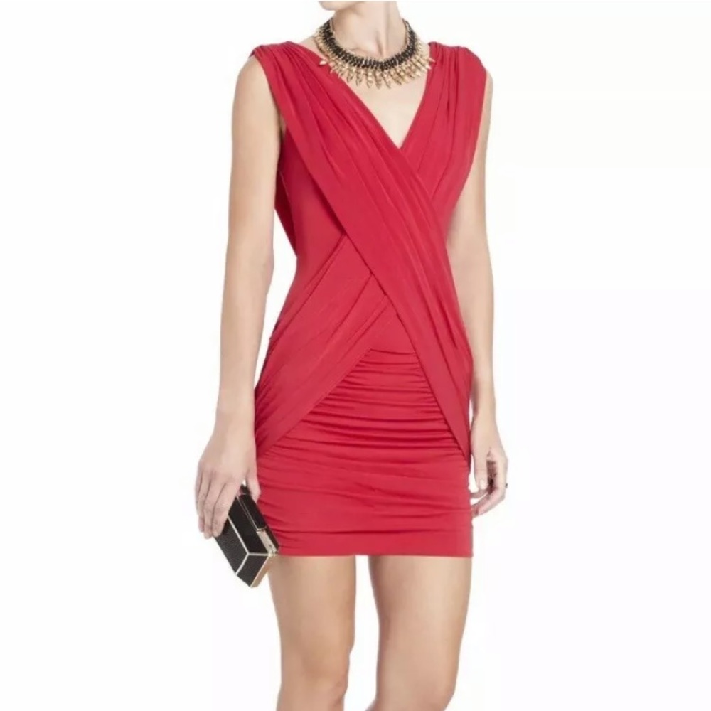 BCBGMAXAZRIA Red Alondra Cocktail Mini Dress :: XS